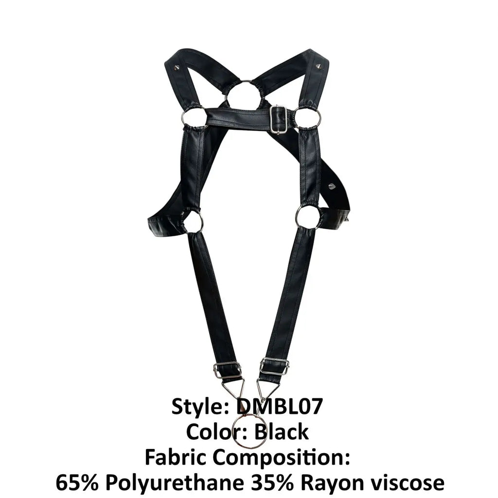 MaleBasics Men's Underwear DMBL07 DNGEON Cross Cockring Harness Color Black