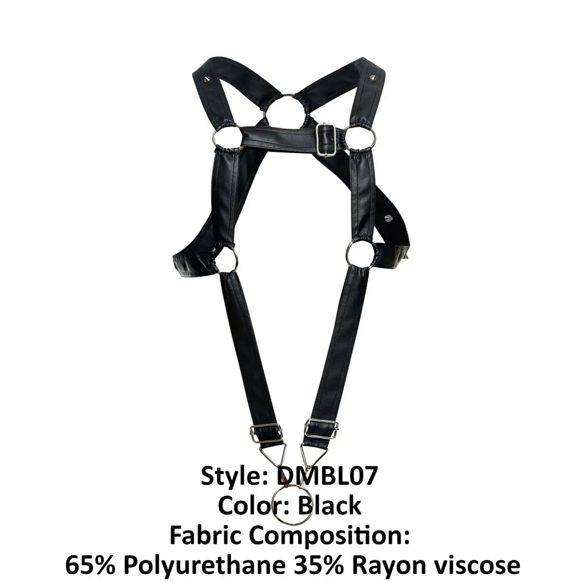 MaleBasics Men's Underwear DMBL07 DNGEON Cross Cockring Harness Color Black
