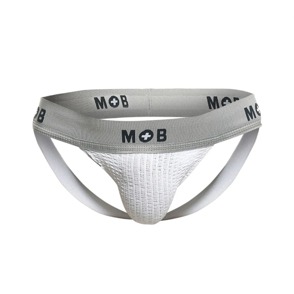 MaleBasics Men's Underwear MBL107 MOB Classic Fetish Jock 3 Inches Jockstrap Color White