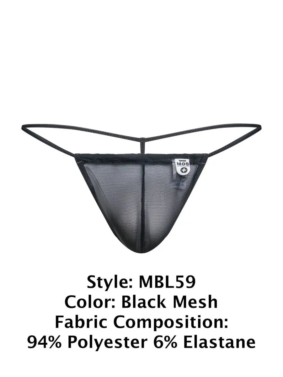 MaleBasics メンズアンダーウェア MBL59 メッシュGストリング カラー：ブラック メッシュ