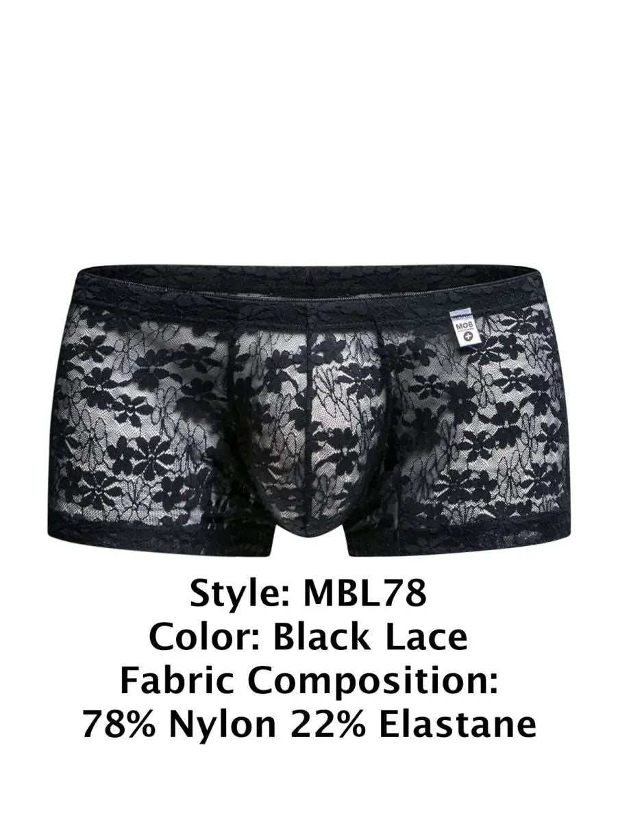 MaleBasics 남성 속옷 MBL78 레이스 트렁크 색상 블랙 레이스