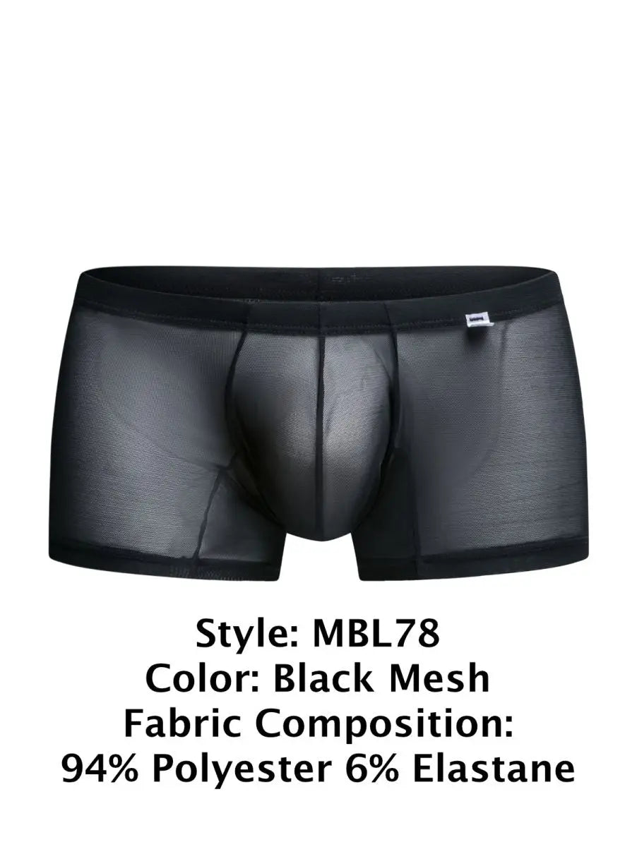 MaleBasics 남성 속옷 MBL78 레이스 트렁크 색상 블랙 메시