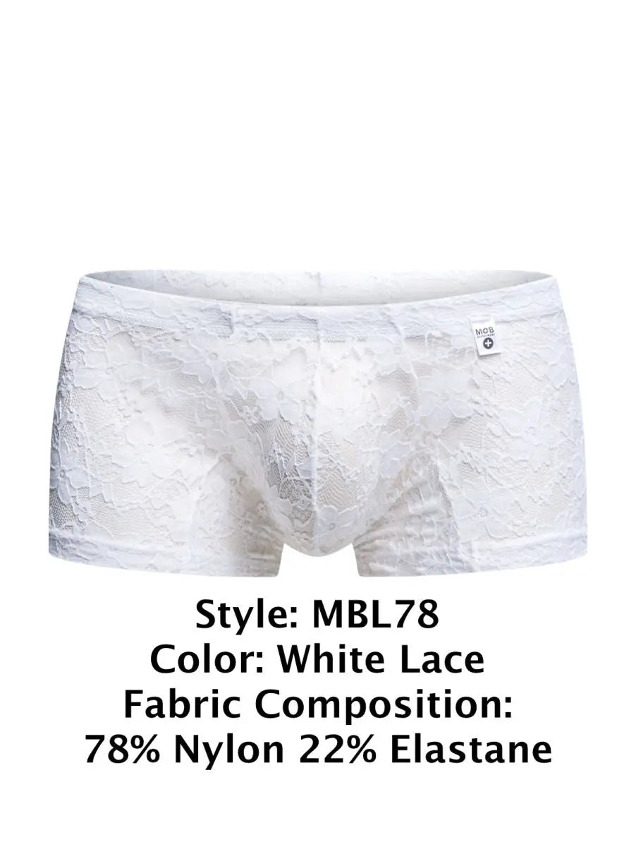MaleBasics 남성 속옷 MBL78 레이스 트렁크 컬러 화이트 레이스