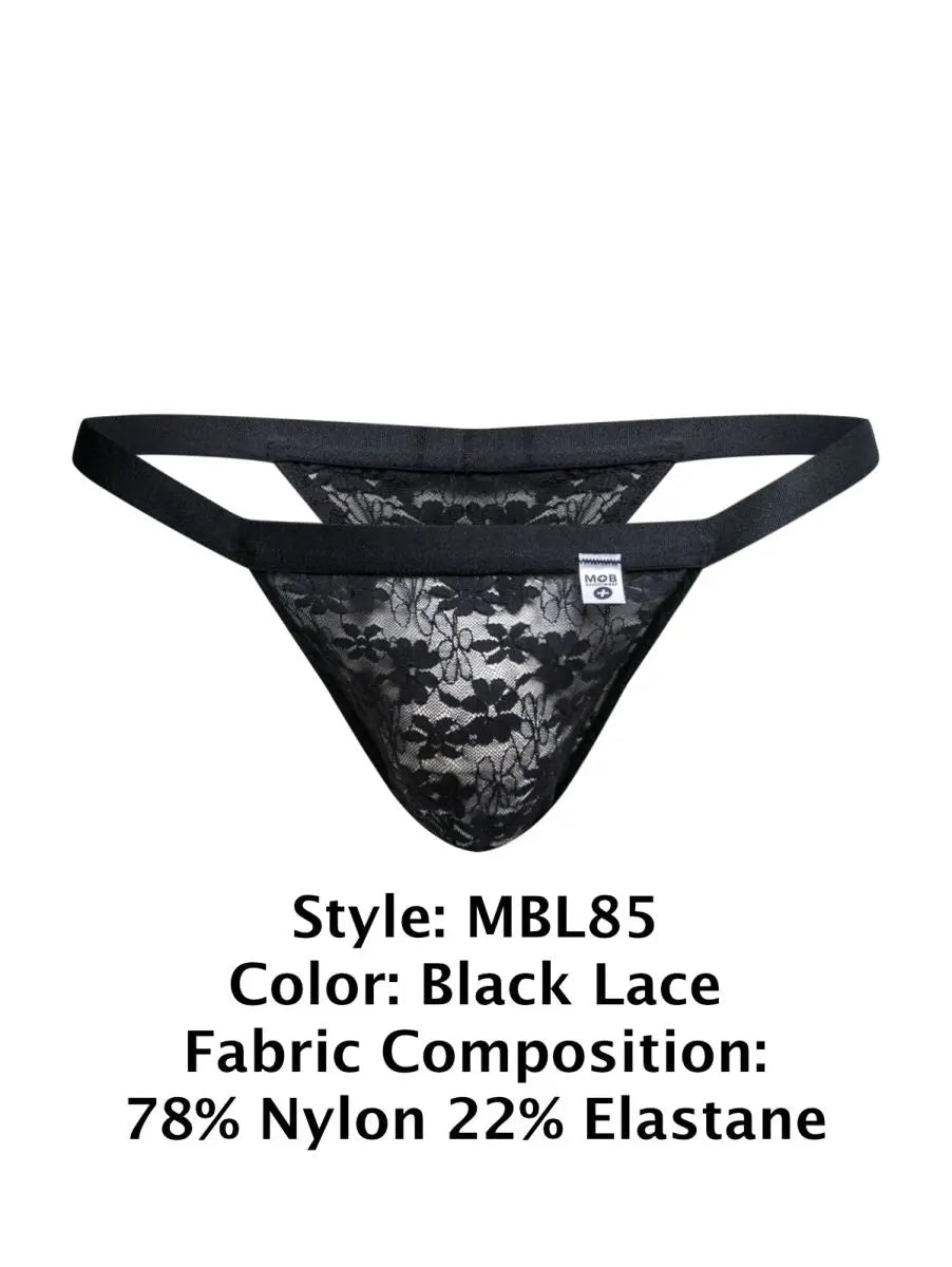MaleBasics 남성 속옷 MBL85 Y 섹시 썽 블랙 레이스