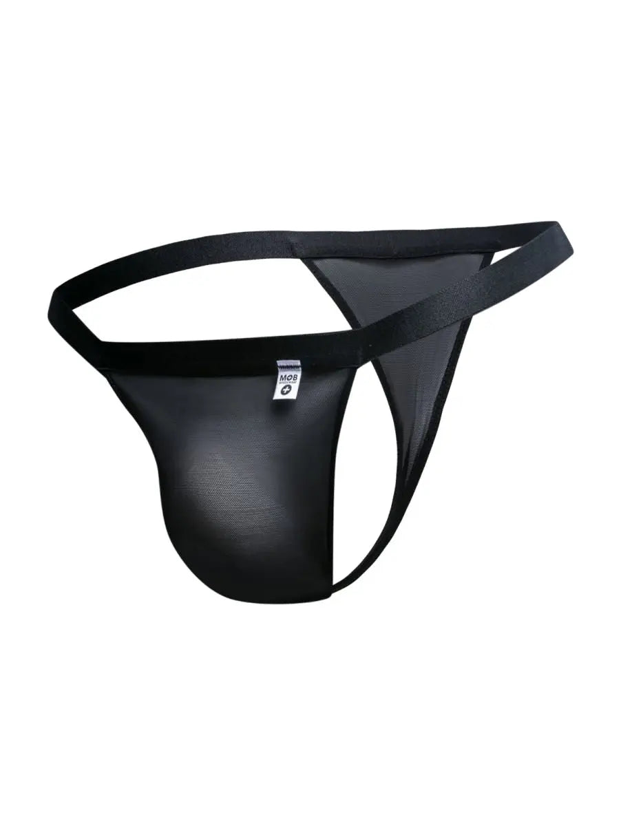 MaleBasics 남성 속옷 MBL85 Y 섹시 티팬티 색상 블랙 메시