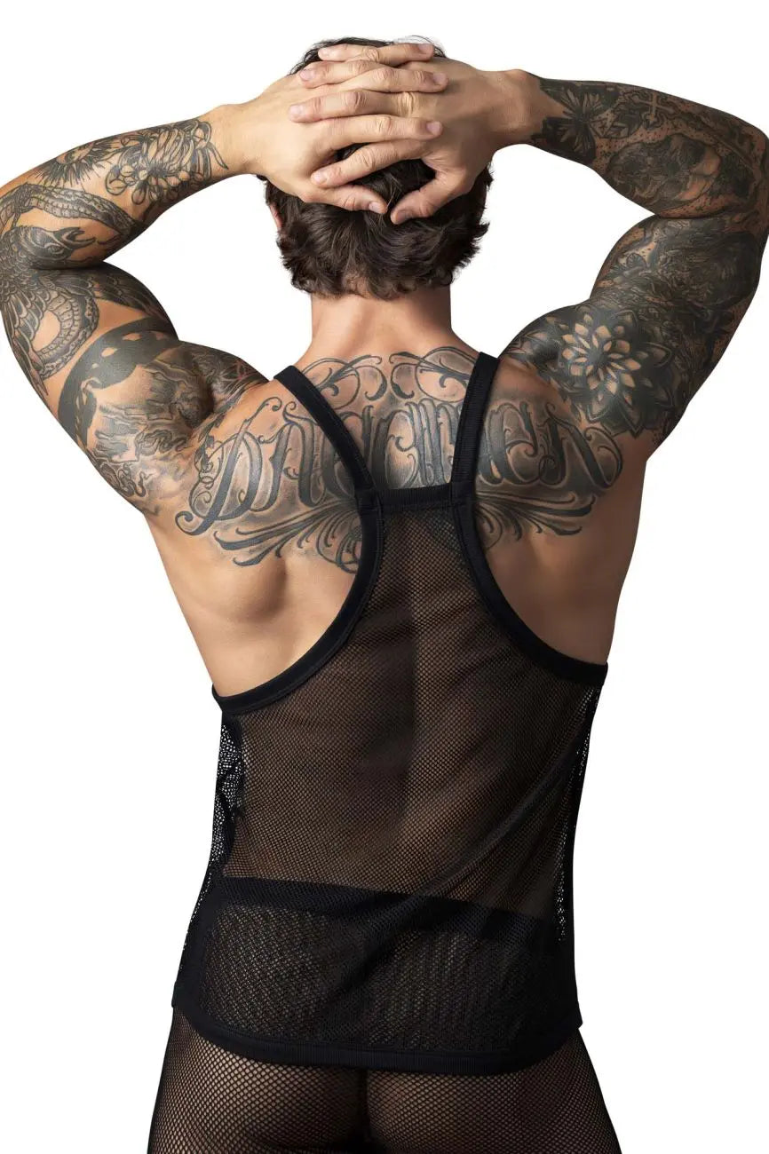 Male Power Men's Underwear 110-11C Fishnet 2 Tank Top Color Black