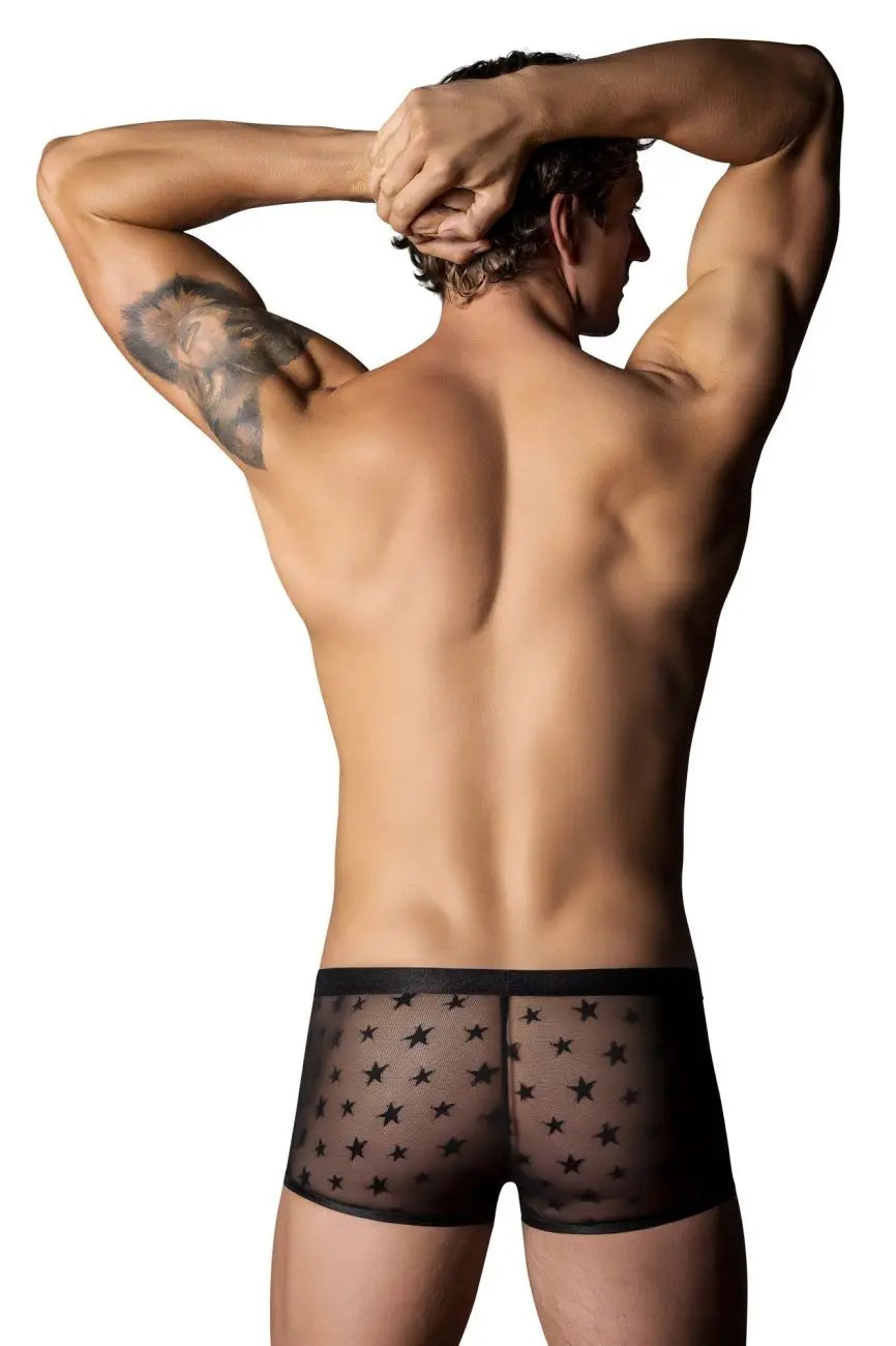 Male Power Men's Underwear 122-291 Love Star Short with Ring Color Black