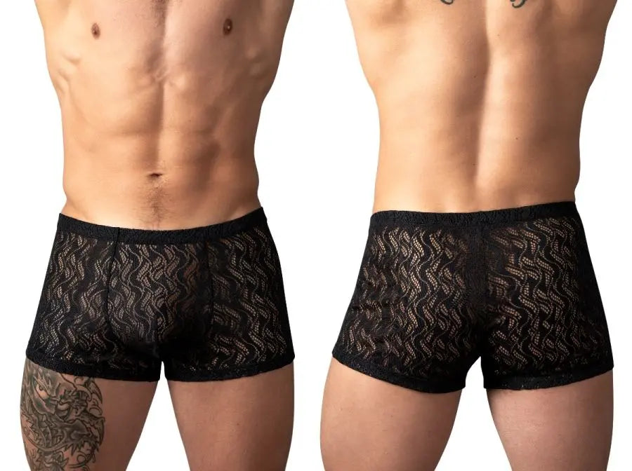 Male Power Men's Underwear 150-305 Ripple Pouch Short Trunks Color Black