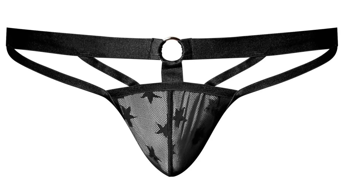 Male Power Men's Underwear 386-291 Love Star Jock with Ring Color Black