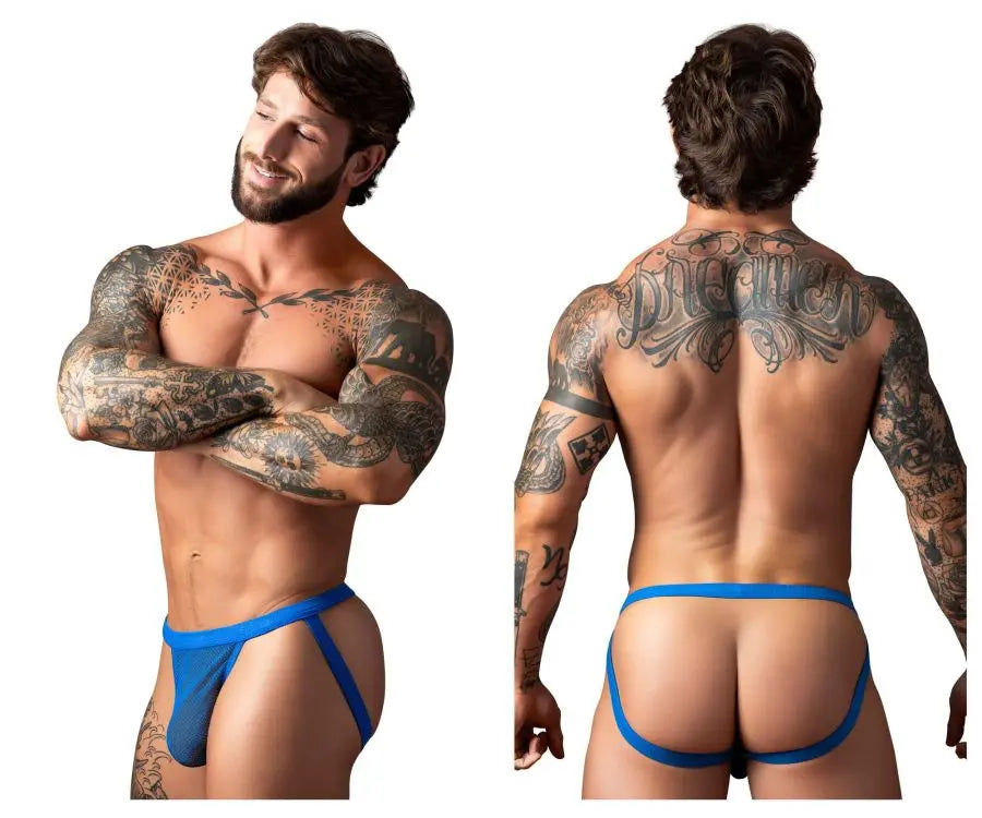 Male Power Men's Underwear 388-11C Fishnet 2 Jockstrap Color Royal