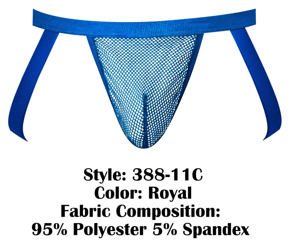 Male Power Men's Underwear 388-11C Fishnet 2 Jockstrap Color Royal