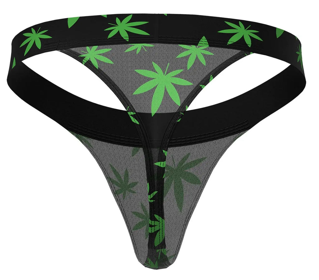 Male Power メンズアンダーウェア 433-294 Hazy Dayz マイクロTバック カラー：Pot Leaf