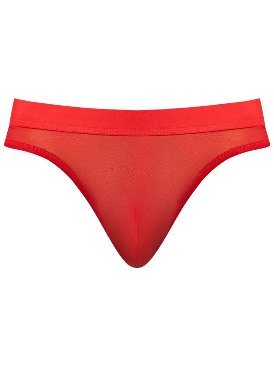 Male Power Men's Underwear 442-307 Mesh 2 Bong Thong Color Red