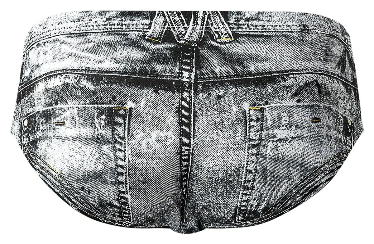 Male Power Men's Underwear 486-286 Dirty Denim Bikini Color Denim Print