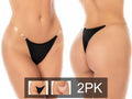 Mapale 137 invisible strap no show thong in black, featuring clear side straps and a 2-pack set indicator.