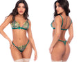 Mapale 80049 two-piece lingerie set in aurora green, featuring colorful floral embroidery on sheer mesh.