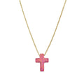 Sterling Silver Opalite Cross Necklace, Gold-Plated.