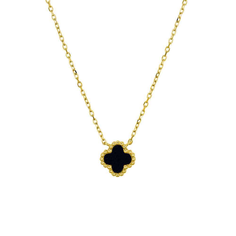 Single Flower Pendant Necklace, Gold-Plated Sterling Silver