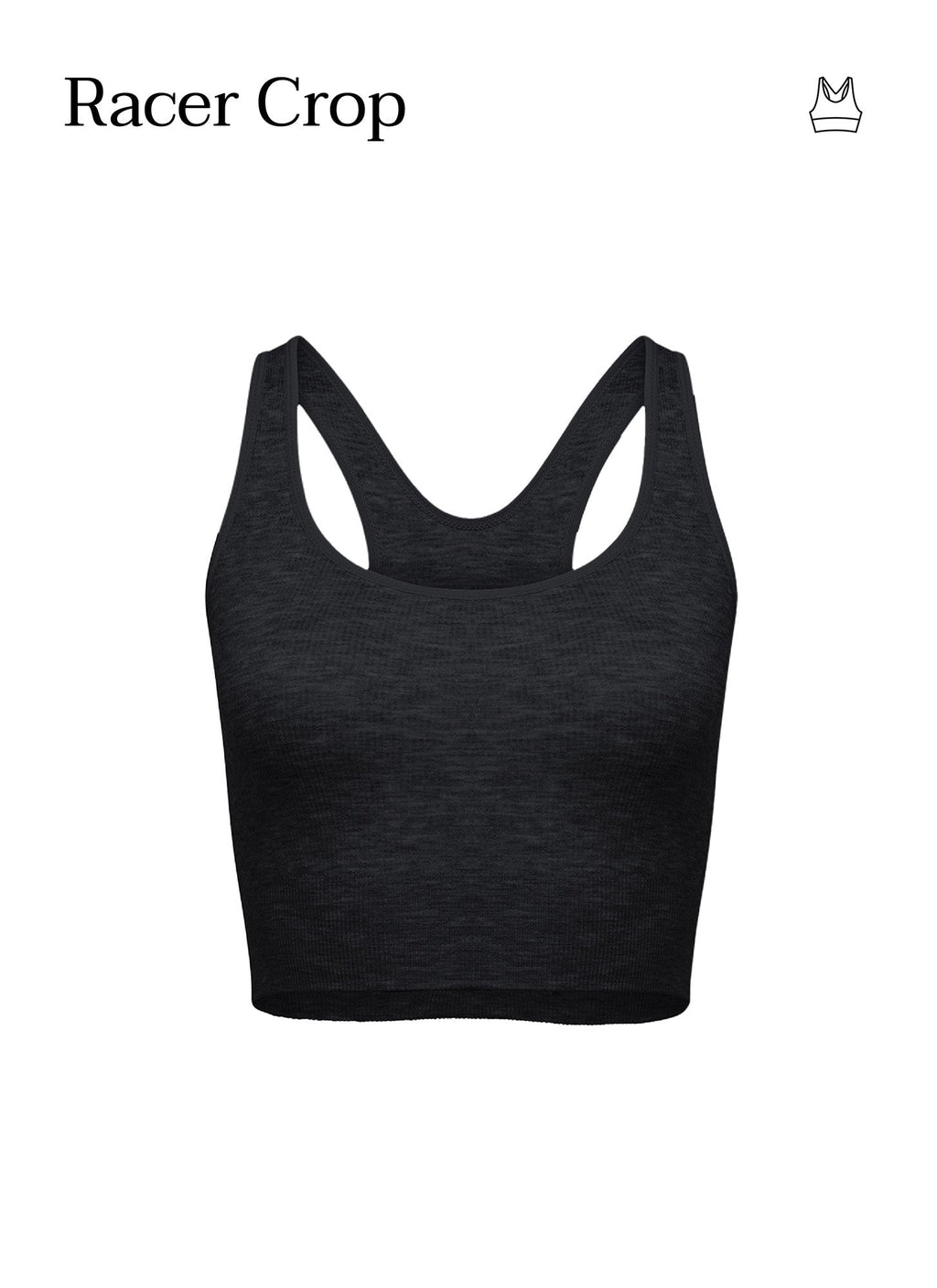 Racer Crop Modal Wire-Free Bralette - Black