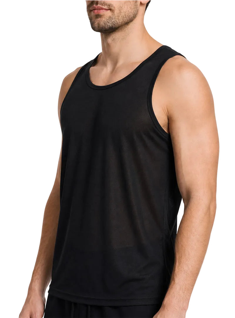 Players Men's Nylon Tricot Tank Top, Lightweight & Quick Dry