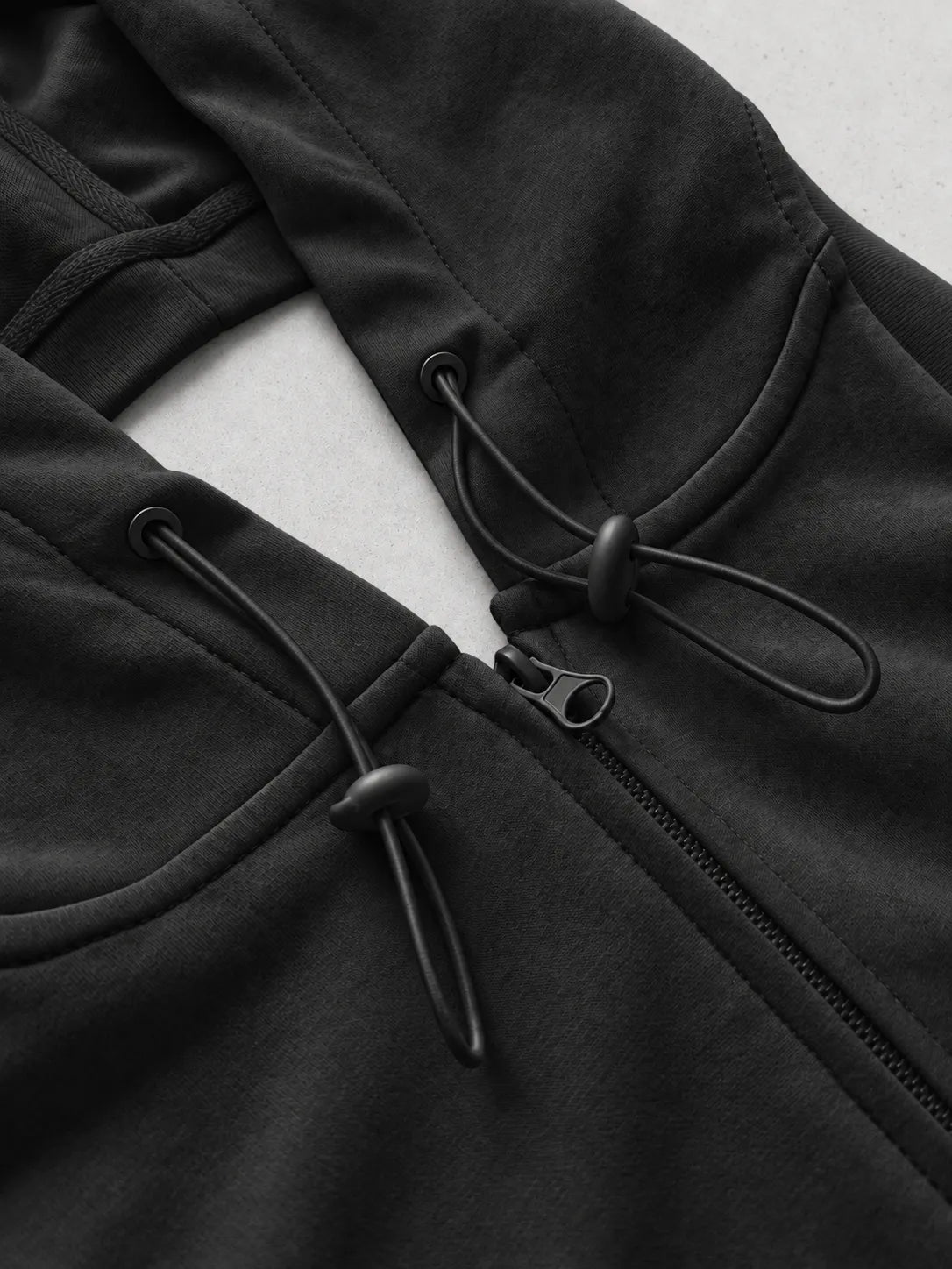 JJ Malibu Men's Open Back Sleeveless Hoodie - Midnight Black