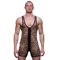 Undergear Men's Catty Leopard Wrestler Leotard