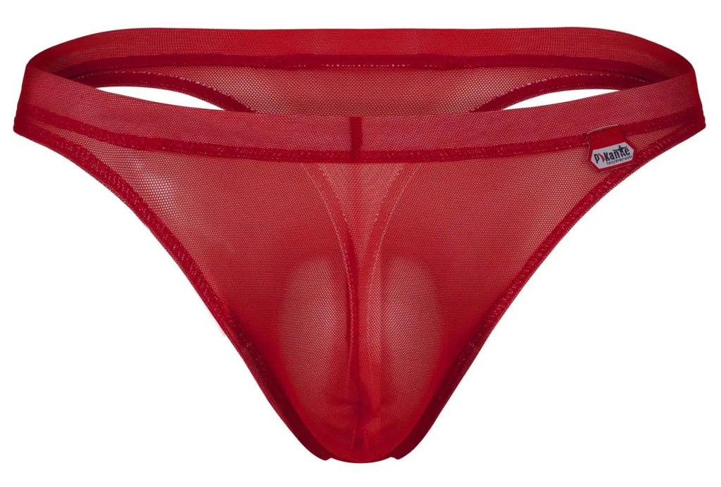 Pikante Men's Underwear PIK 1823 Luxury Thongs Color Red Mesh