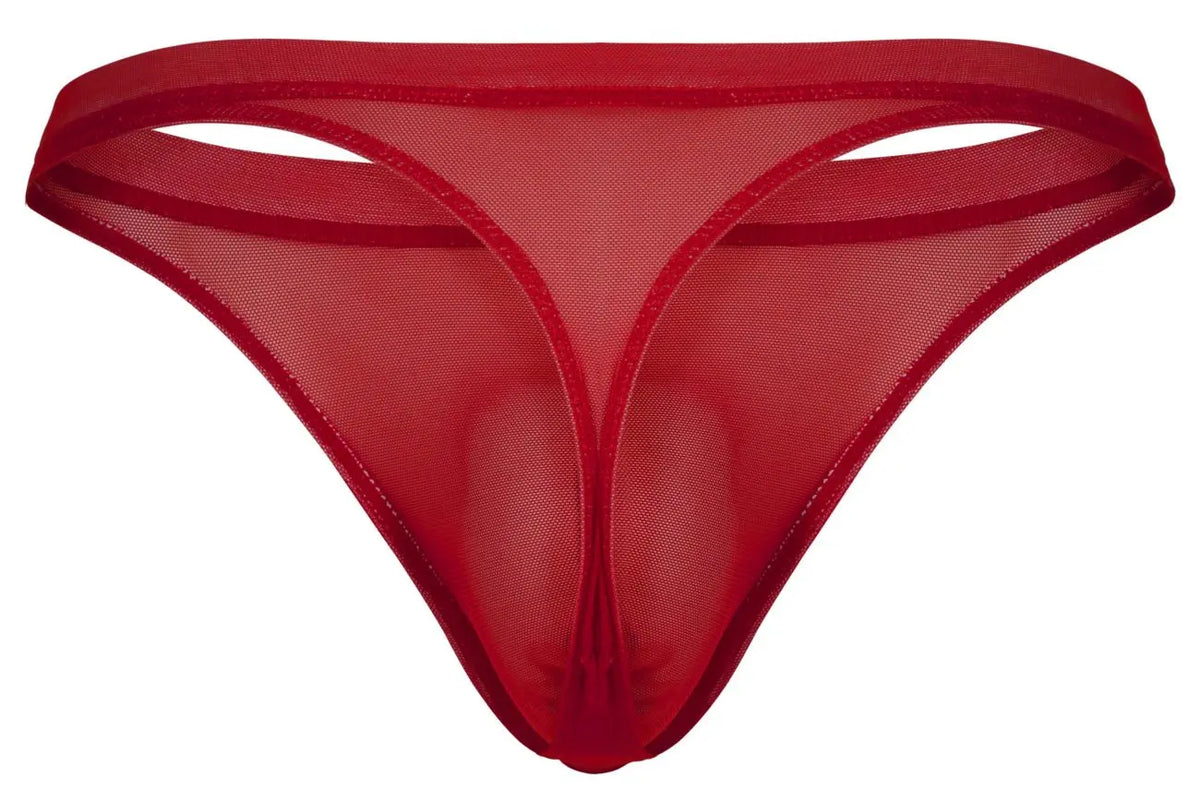 Pikante Men's Underwear PIK 1823 Luxury Thongs Color Red Mesh