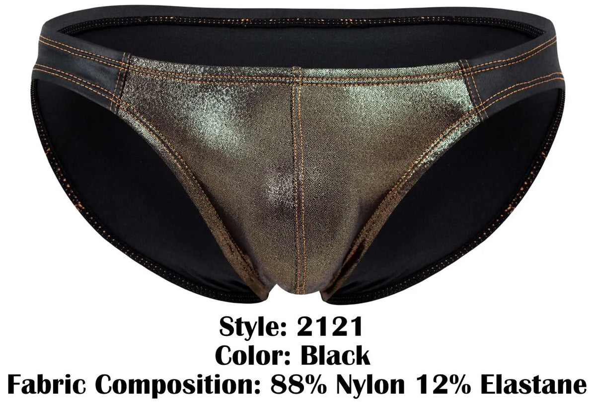 Pikante Men's Underwear PIK 2121 Gold Cup Briefs Color Black