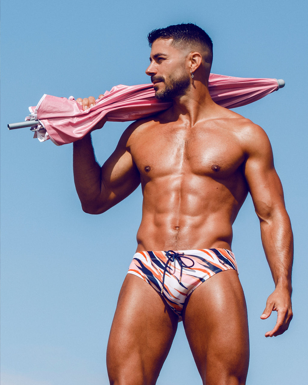 Bow Swim Brief | Pink Tiger | Sustainable Repreve, Fierce Fit