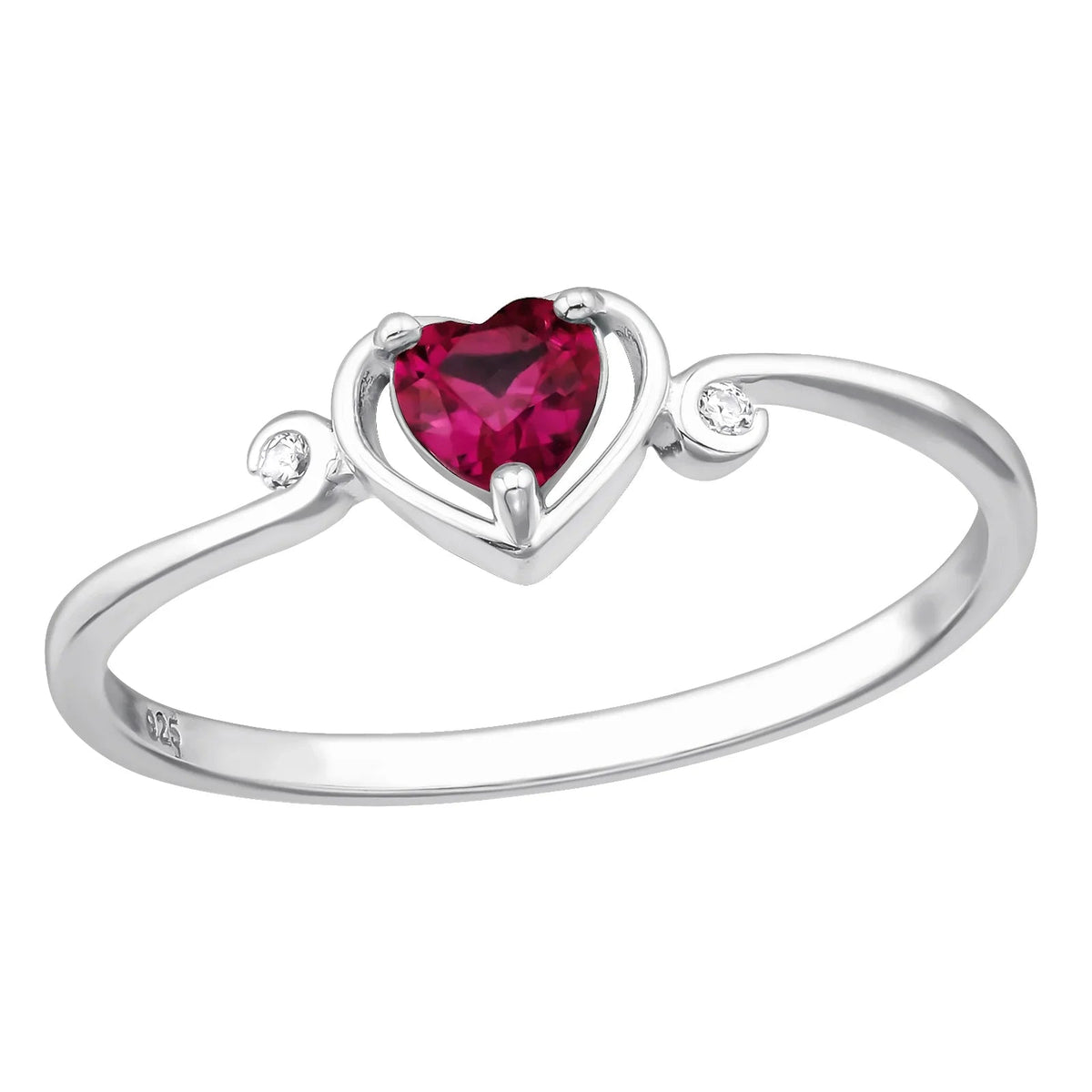 Heart Sterling Silver Ring with Cubic Zirconia