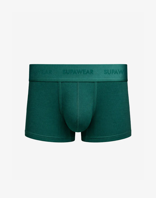 Emerald green ribbed trunk underwear with Supawear waistband