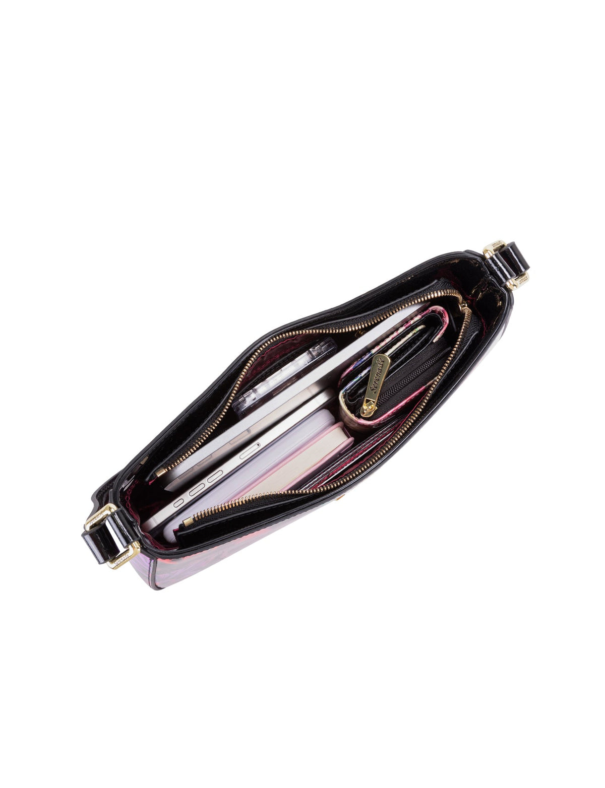 ORCHID PATENT LEATHER BAG WITH RFID-SF15-0822