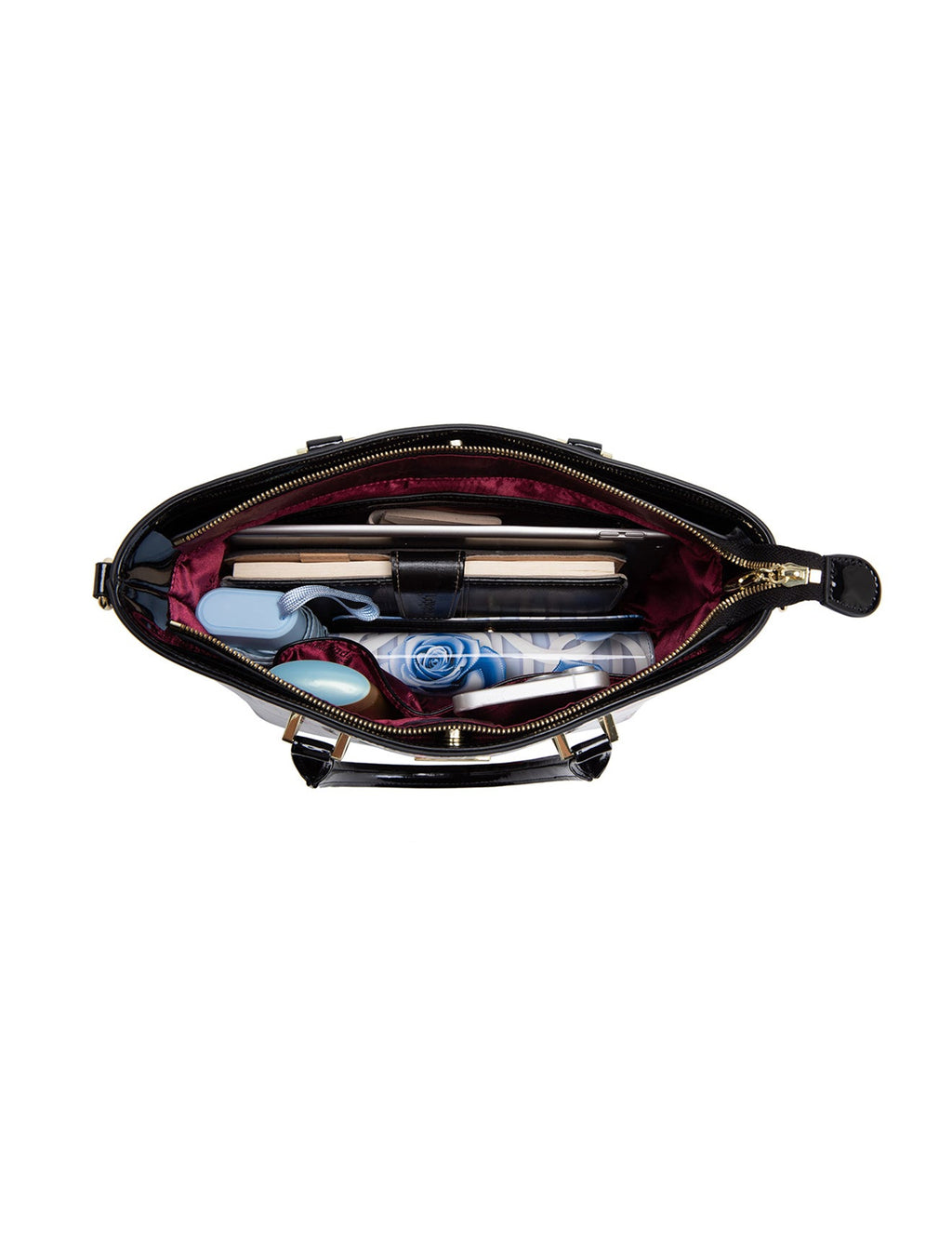 ANTHEA PATENT LEATHER GRIP HANDLE BAG- SF16-8787-SALE