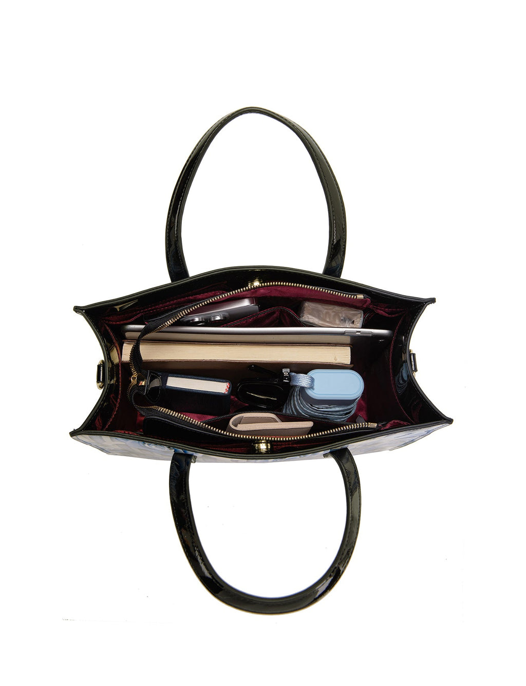 ANNABELLE PATENT LEATHER GRIP HANDLE BAG- SF22-0821