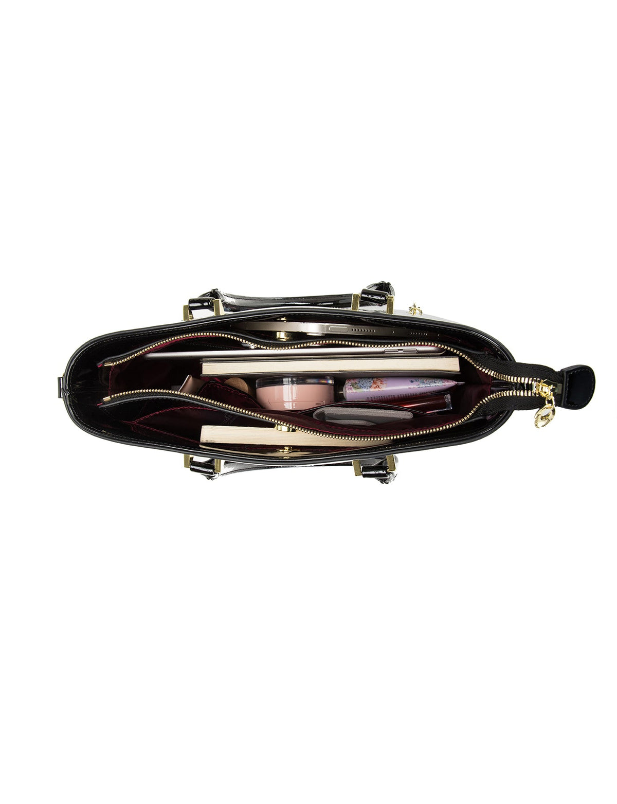 IMPERIA PATENT LEATHER GRIP HANDLE BAG- SF29-8787