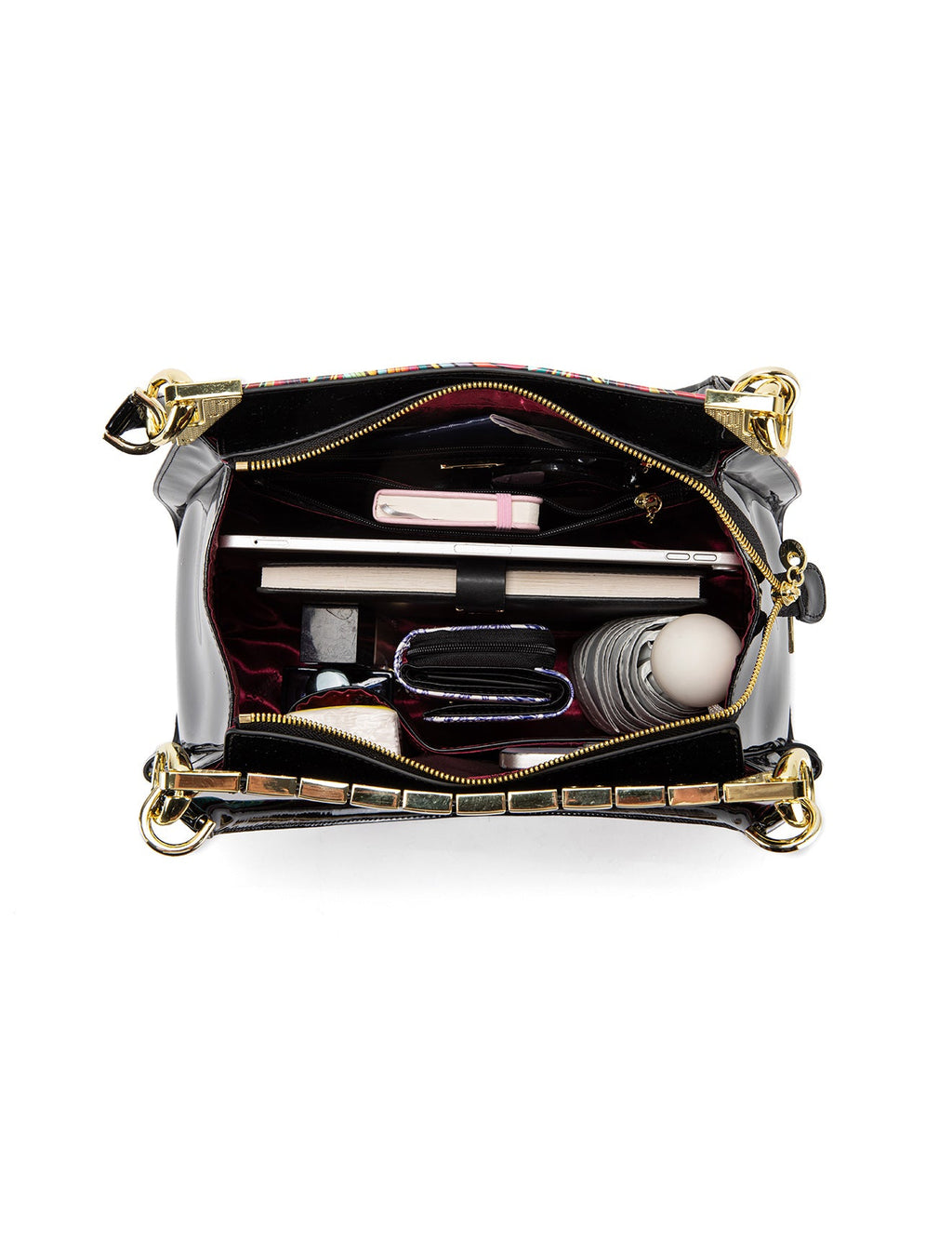AMAZON PRINT MONICA PATENT LEATHER BAG- SF39-7330