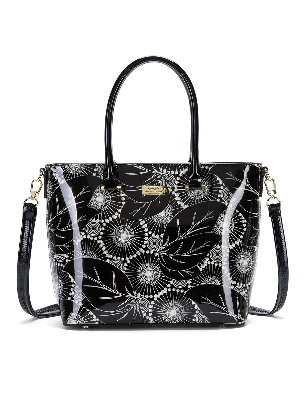 ASPEN PATENT LEATHER GRIP HANDLE BAG- SF4-8787-SALE