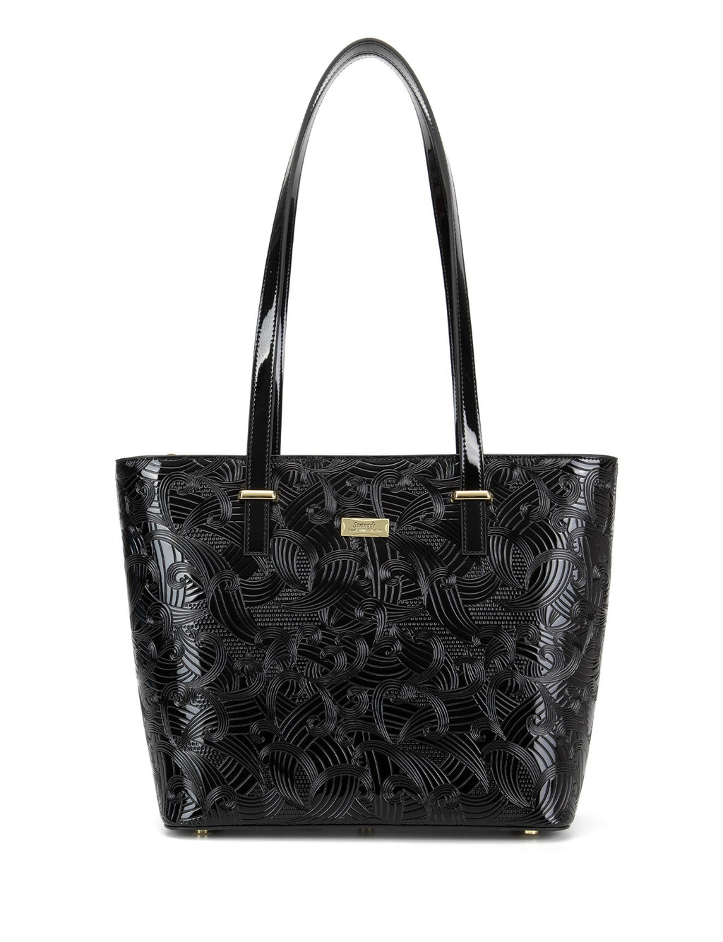 AMIRA LARGE LEATHER TOTE BAG- SF45-0817-BLK