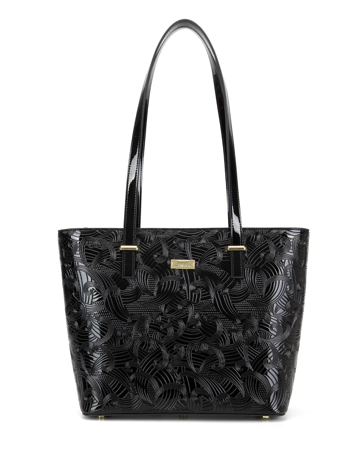 AMIRA LARGE LEATHER TOTE BAG- SF45-0817-BLK