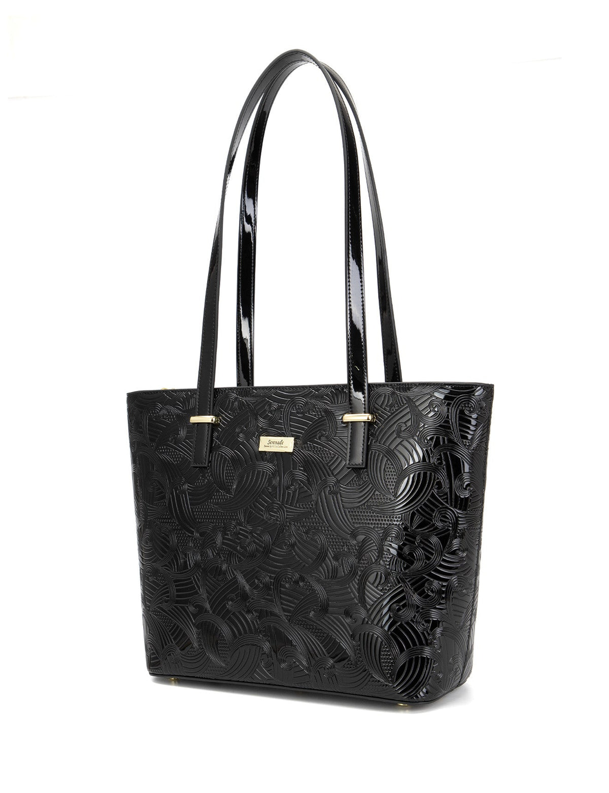 AMIRA LARGE LEATHER TOTE BAG- SF45-0817-BLK