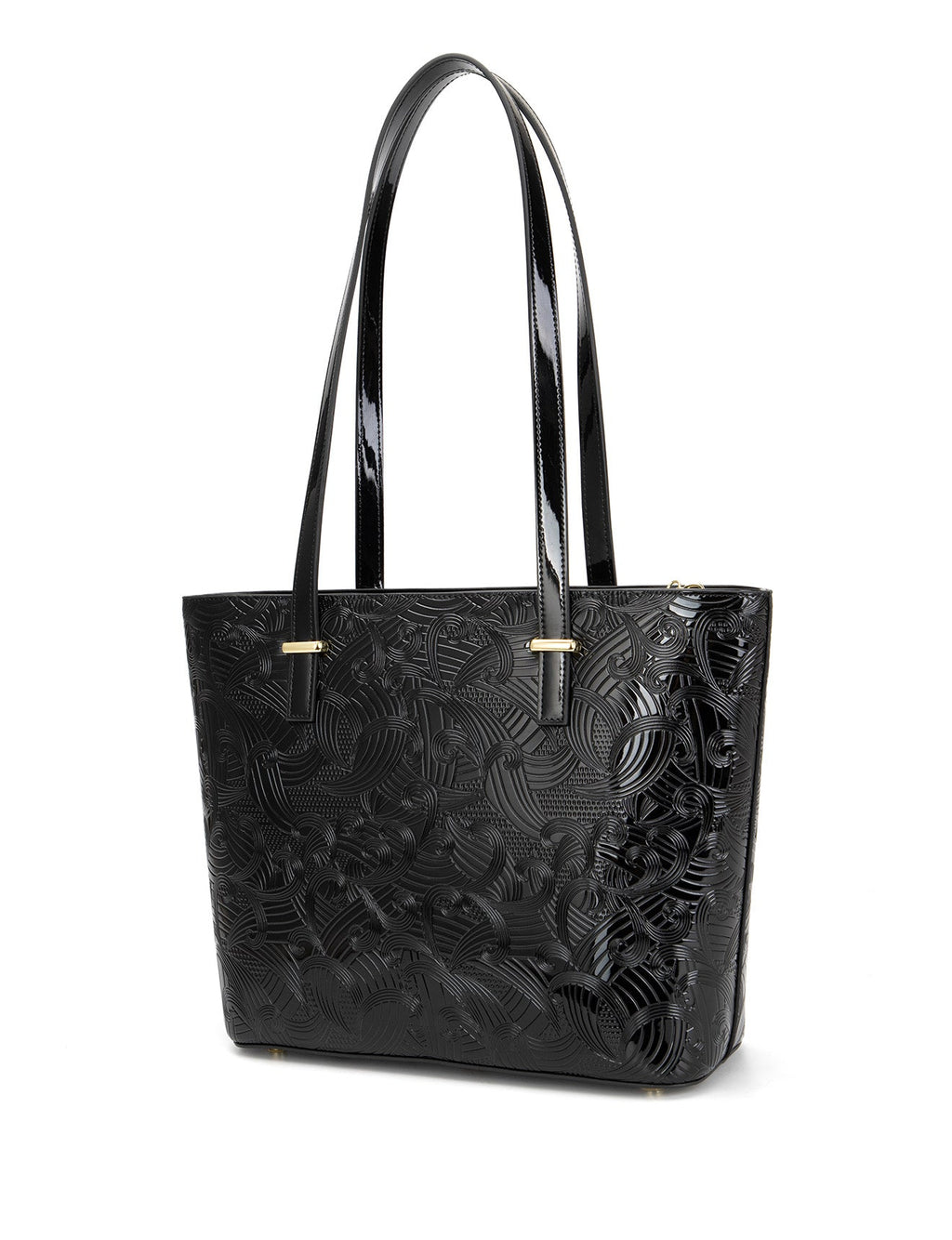 AMIRA LARGE LEATHER TOTE BAG- SF45-0817-BLK