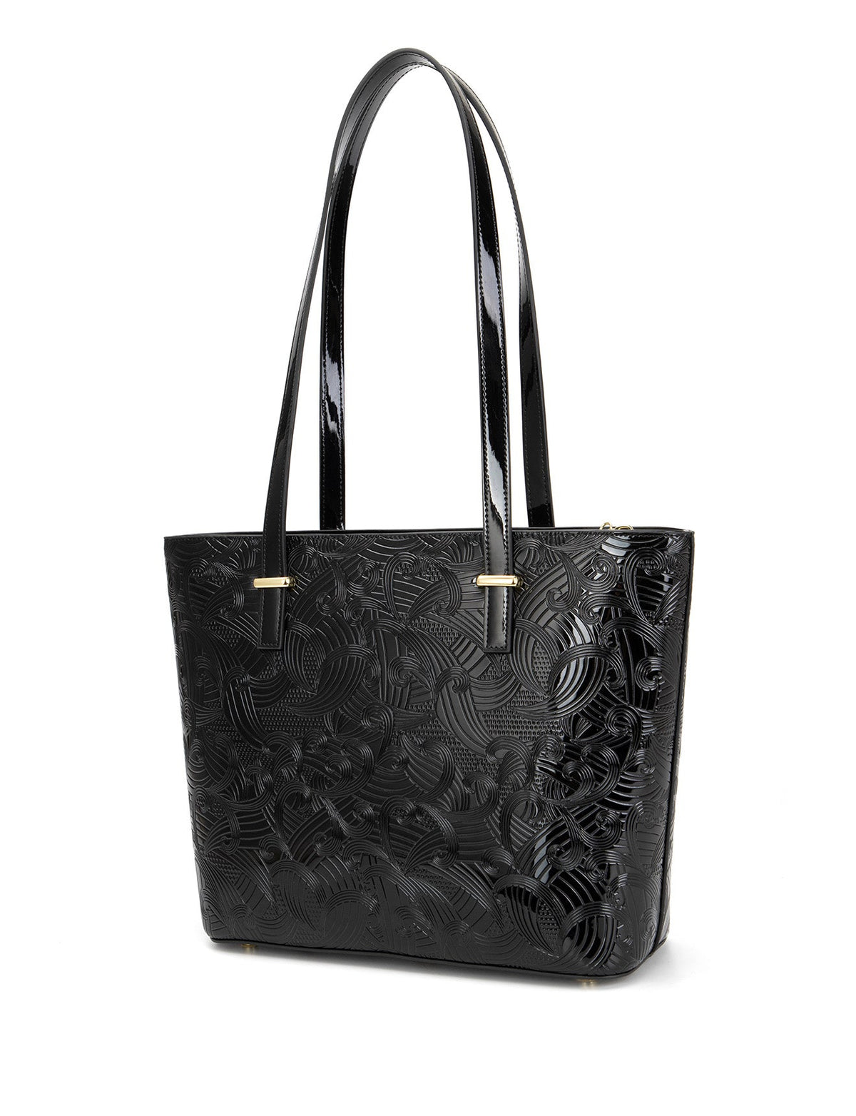 AMIRA LARGE LEATHER TOTE BAG- SF45-0817-BLK