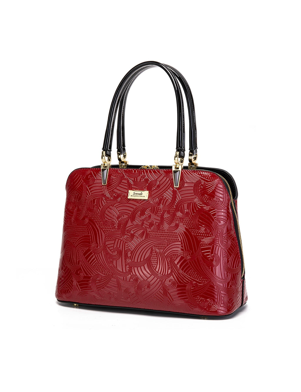 AMIRA TRIPLE COMPARTMENT LEATHER BAG- SF45-8137-RED- NEW IN