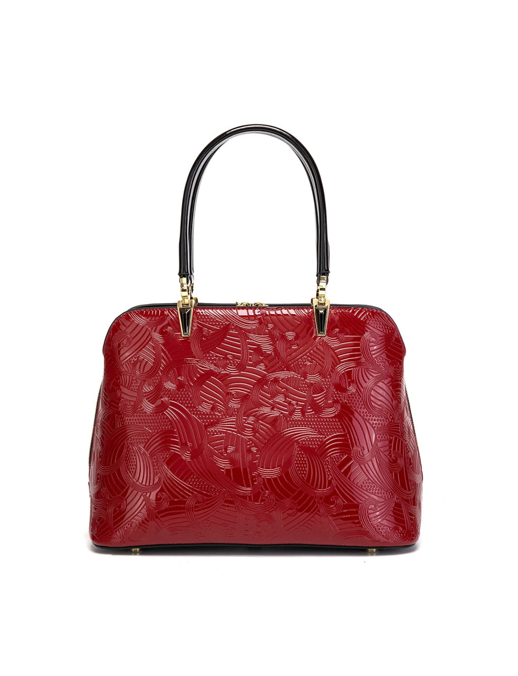 AMIRA TRIPLE COMPARTMENT LEATHER BAG- SF45-8137-RED- NEW IN