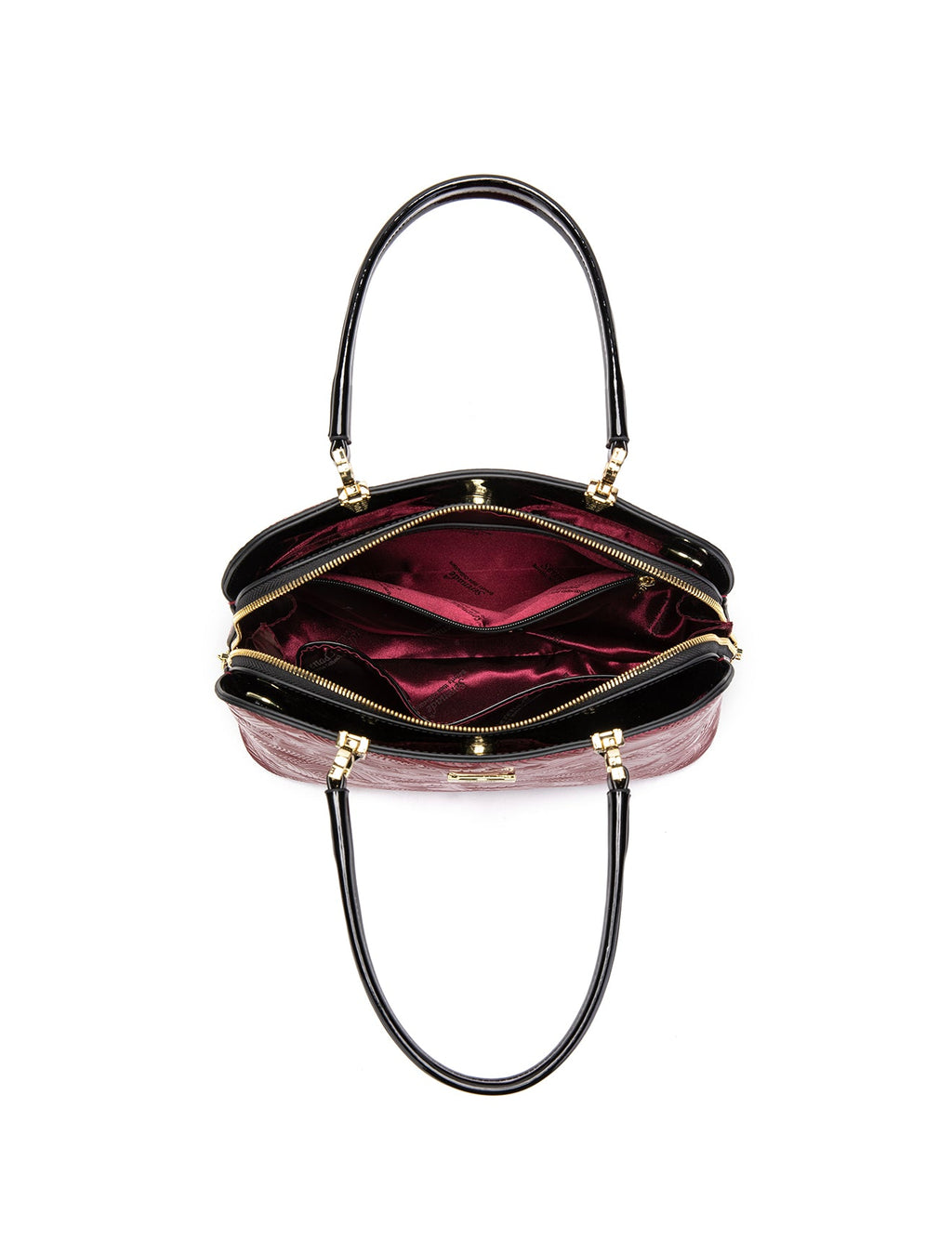AMIRA TRIPLE COMPARTMENT LEATHER BAG- SF45-8137-RED- NEW IN