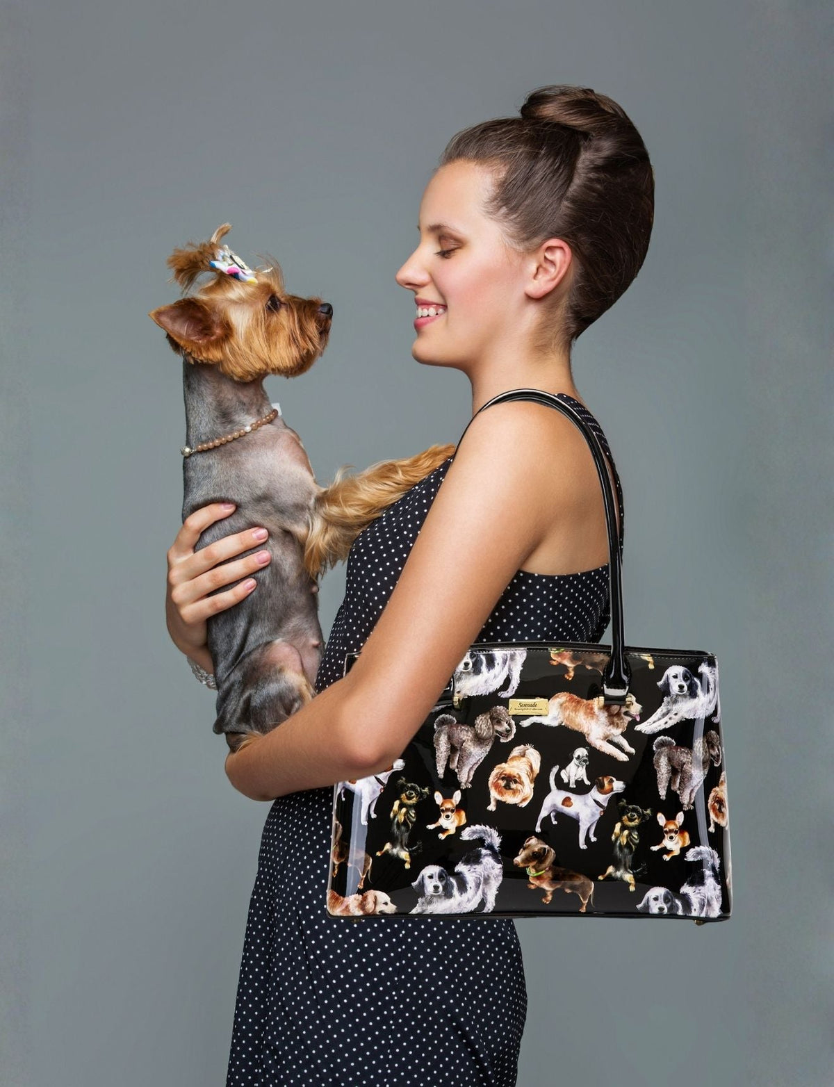 LETS PAWTY PATENT LEATHER SHOULDER BAG- SF50-7985- NEW IN