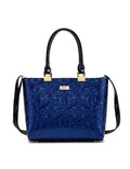 CAROLINA EMBOSSED PATENT LEATHER BAG - BLUE