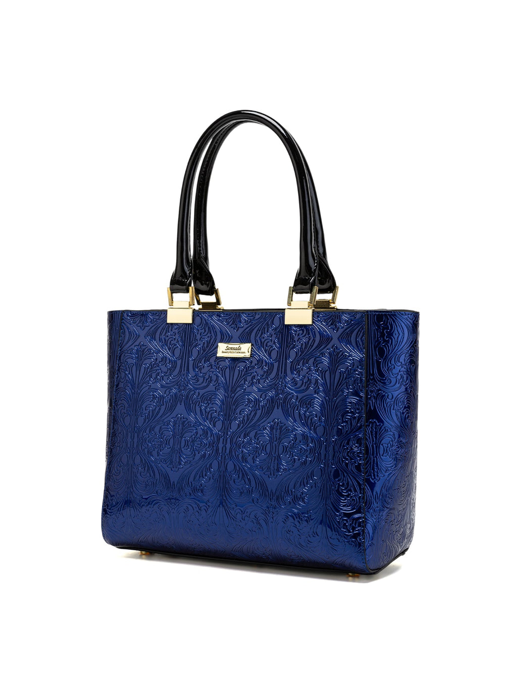 CAROLINA EMBOSSED PATENT LEATHER BAG - BLUE