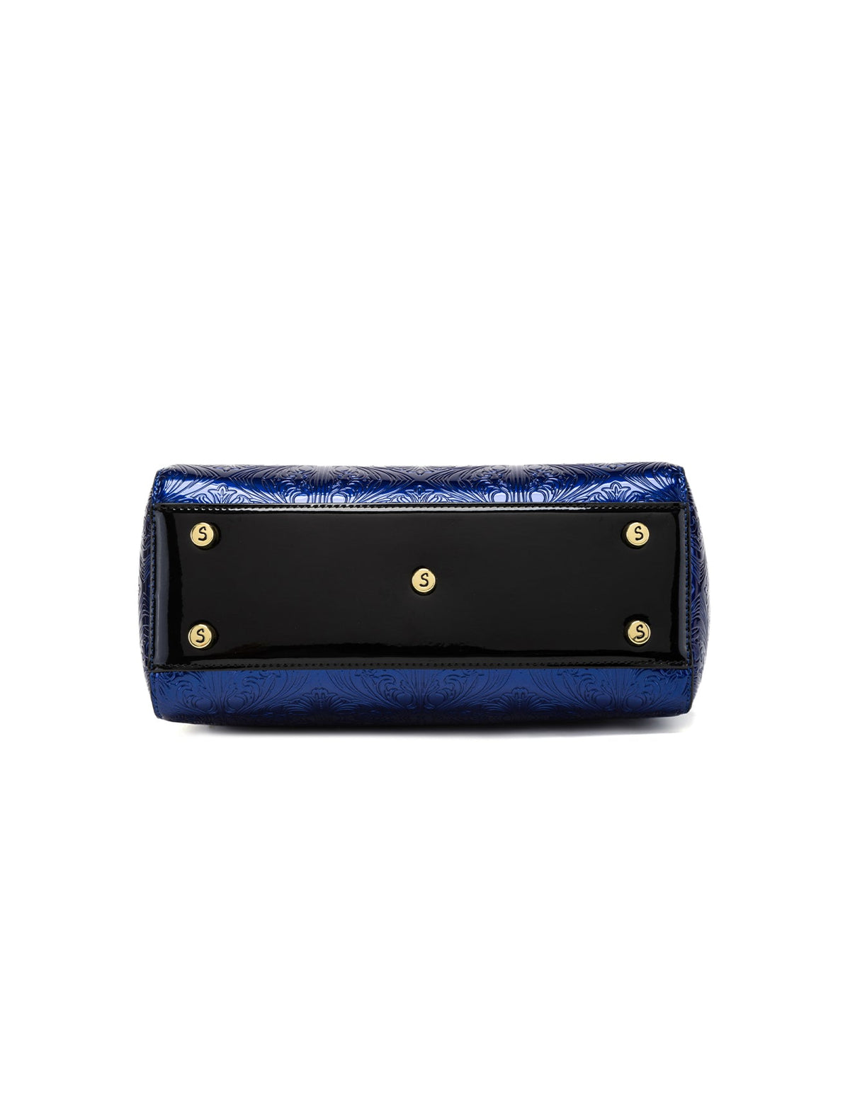 CAROLINA EMBOSSED PATENT LEATHER BAG - BLUE